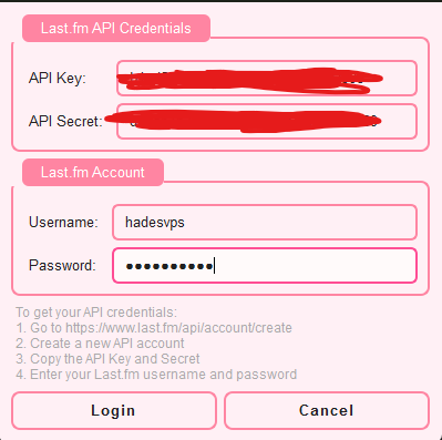 cunty scrobbler (last.fm) screenshot 2